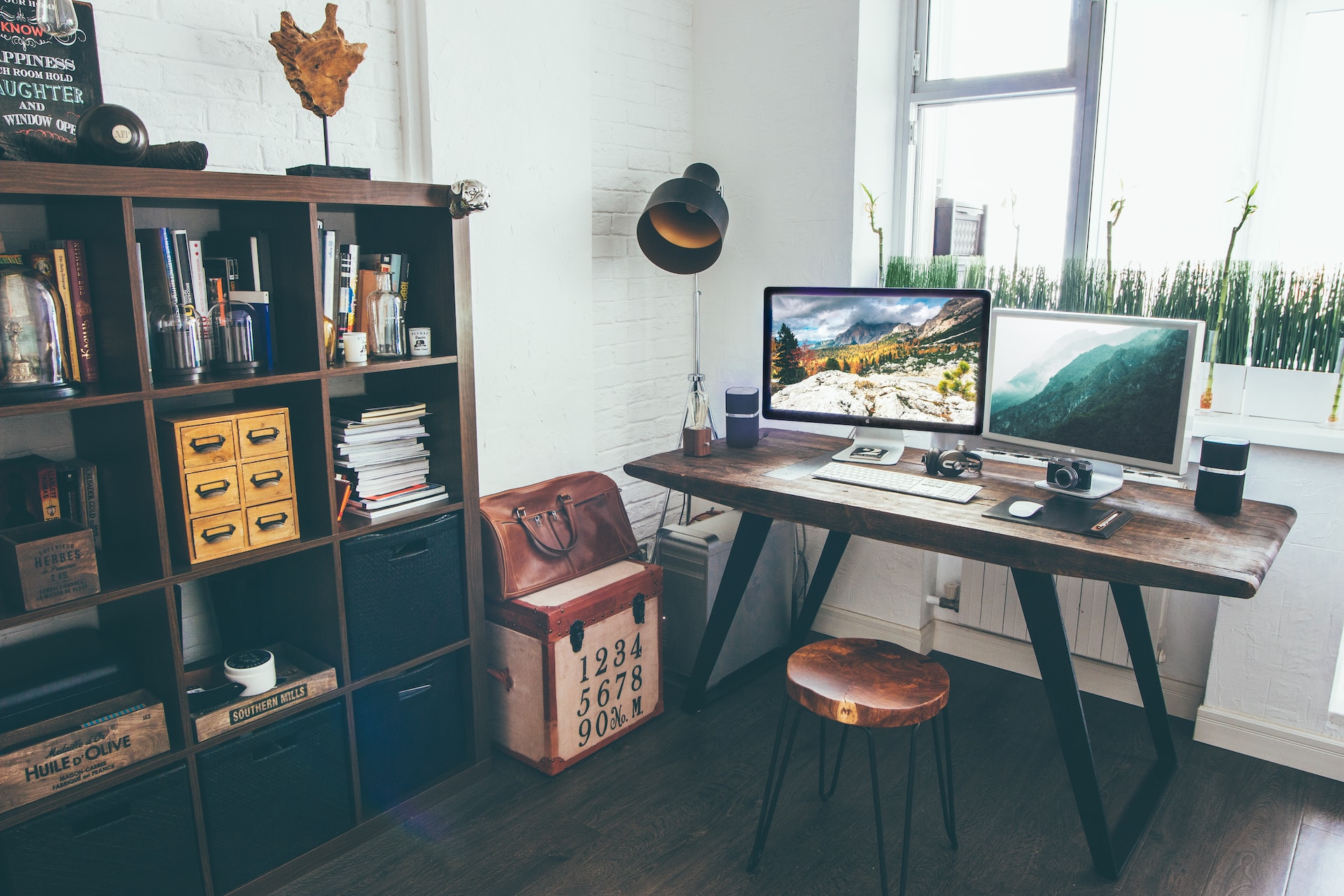 Peaceful outdoor workspace